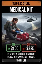Surplus Store cards: Gas Mask, Hazmat Suit, Medical Kit, Generator, EMP Shield